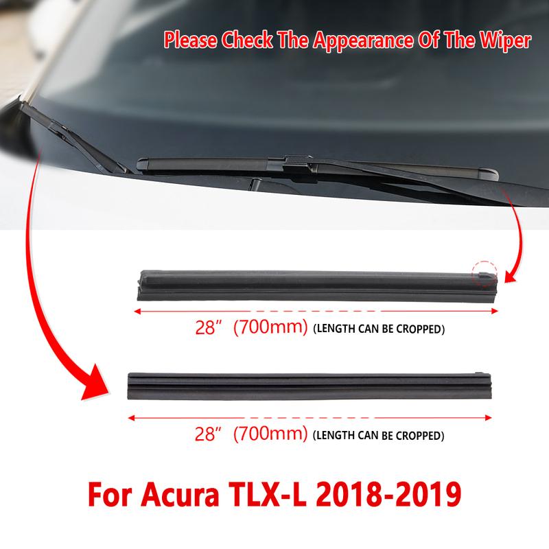 Wiper Rubber Strip for Acura TLX-L 2018 2019 Car Wiper Refill Accessories 1Pair