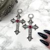 Large Silver Gothic Cross Earrings for Witchcraft and Vampire Style
