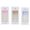 New Gradient Champagne Color Straight Rod Candles Birthday Romantic Party Gradient Pink Blue Boxed Pencil Candles