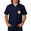 Men's Christmas Print Scrub Top, Holiday Uniform for Caregivers and Nurses