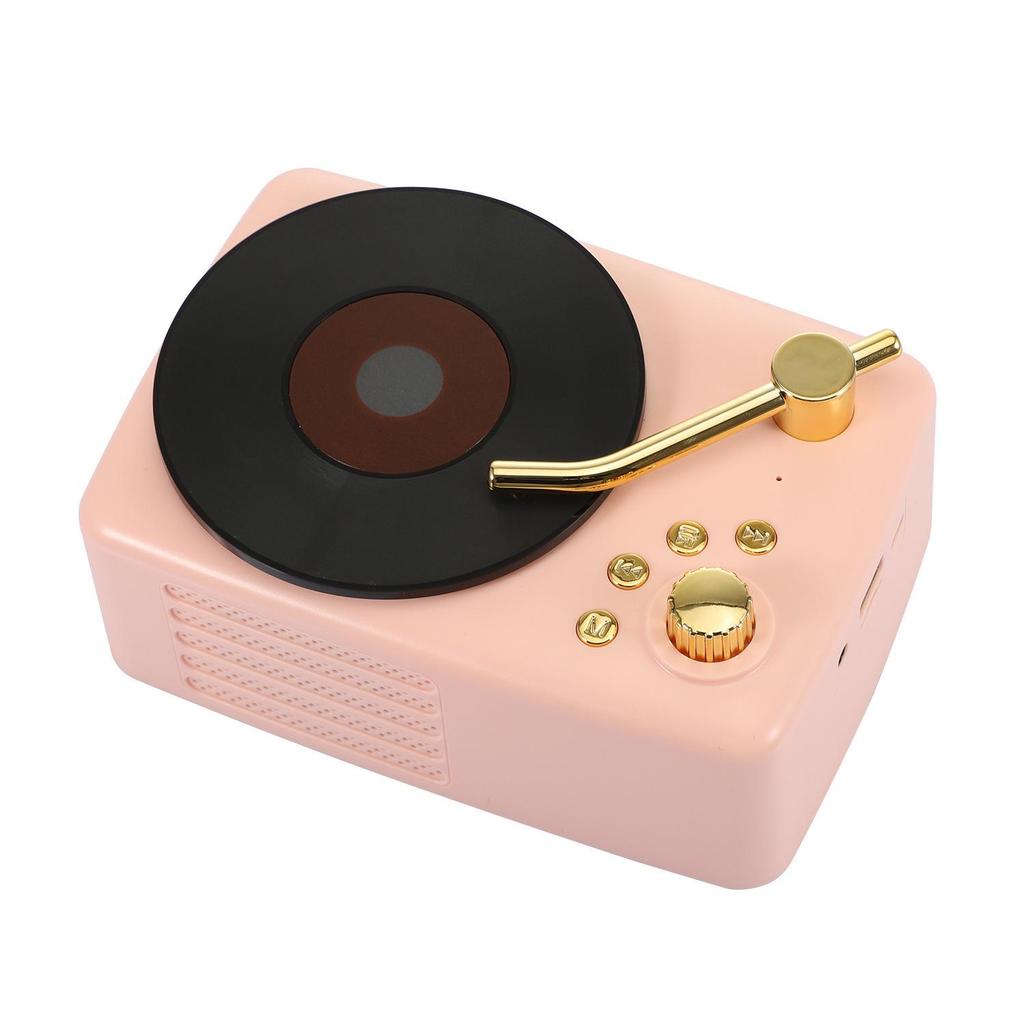 YX Atomic Black Retro Wood-Grain Mini Bluetooth Speaker: Portable High-Quality Nostalgic Design