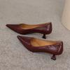 Four colors optional~ autumn sheepskin high heels women's pointed commuting OL work shoes light mouth wine glass and high heels