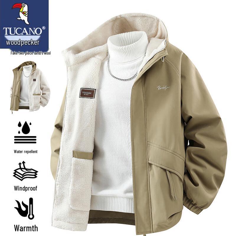 

TUCANO Men s Hooded Fleece Lined Winter Jacket M