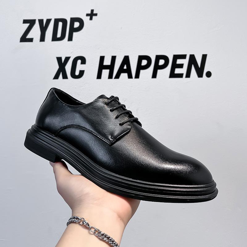 

Повседневные кожаные туфли мужские деловые деловые туфли мужские летние дышащие костюмные туфли в британском стиле 1396-A 38 чёрный