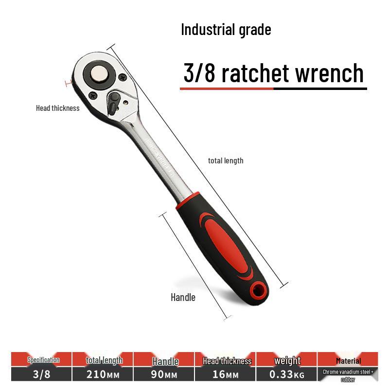 

Большой/Средний/Малый 24-зубцовый трещоточный ключ с быстросъемной головкой