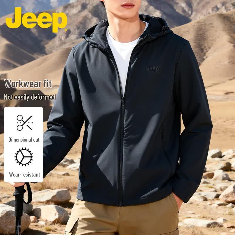 Jeep Men's Lightweight Hooded Soft Shell Jacket