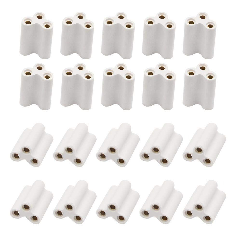 100/50/30/20/10 Pcs 20.5MM 3 Hole Hard Joint Connector Double End LED Lamp Connector