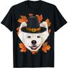 Fall Samoyed Pilgrim Thanksgiving T-Shirt