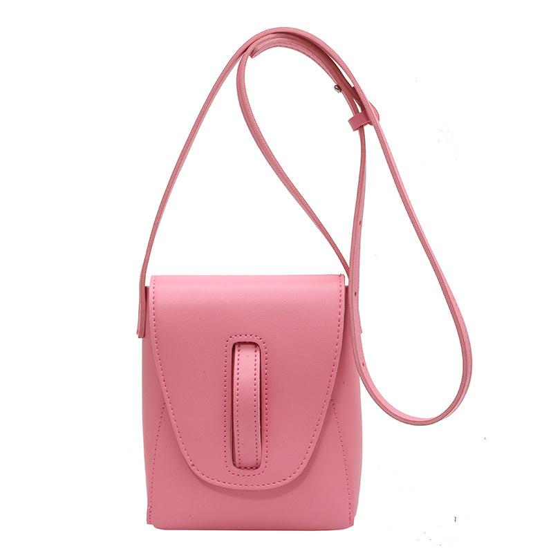 Korean Style Fashion Mini Pu Leather One Shoulder Pack Summer New Simple Solid Color Women Crossbody Bags For Phone
