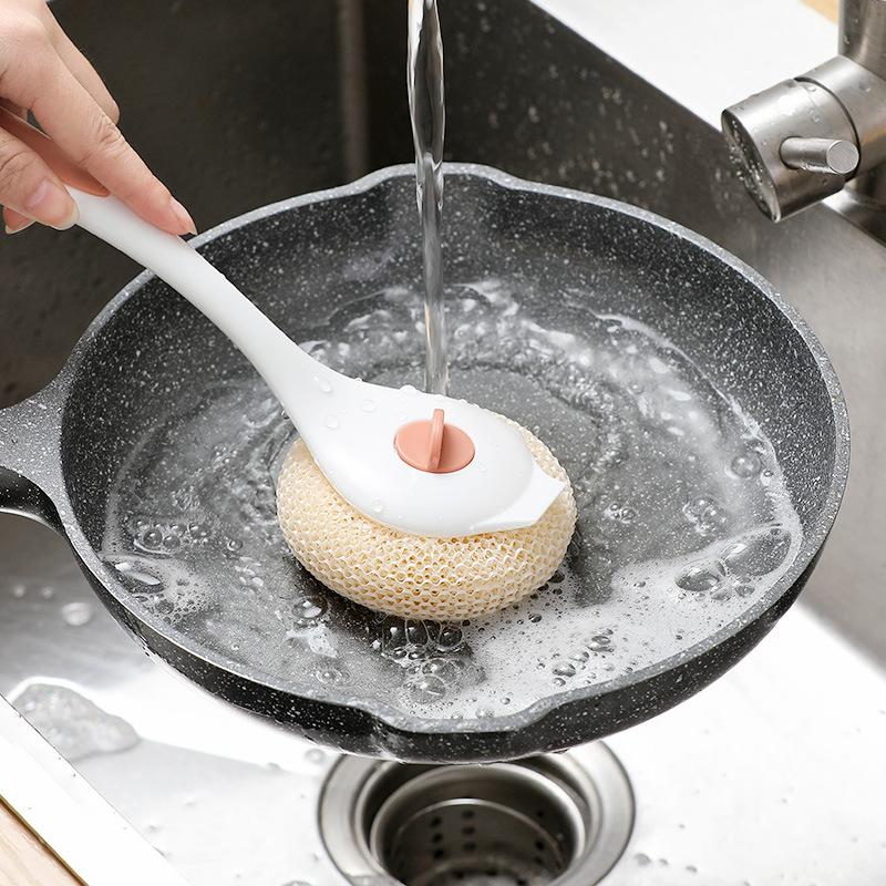 Long handle pot brush Kitchen cleaning brush Household decontamination does not hurt the pot Washing dishes Brush pot brush