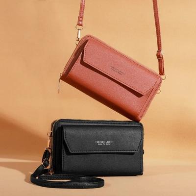 2025 Women's Crossbody Bag Multi Layer Design Fashion Shoulder Bag Versatile Large Capacity Double Zipper Phone Bag