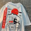 Camisetas de algodón para hombre, estilo japonés, con diseño original y divertido de coche, holgadas, transpirables, de manga corta, de verano, de gran tamaño.