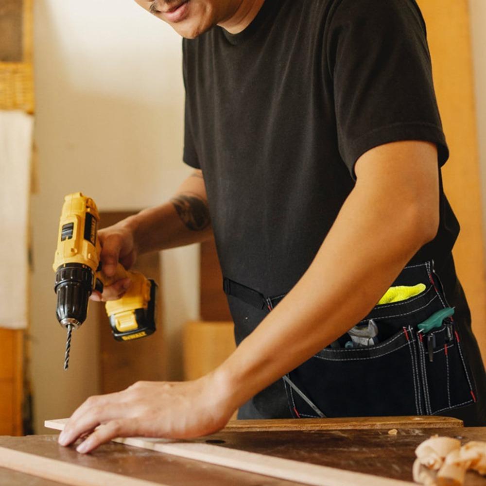 

5-Pocket Waist Hanging Bag Adjustable Belt Canvas Organizer Utility Belt Bag Carpenter Work