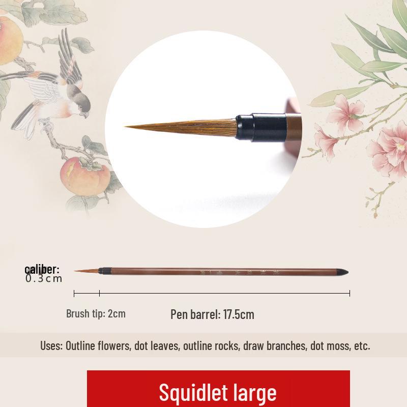 Wolf Hair Gongbi Outline Brush Set for Chinese Painting and Calligraphy - Flower & Bird Detailing Pen