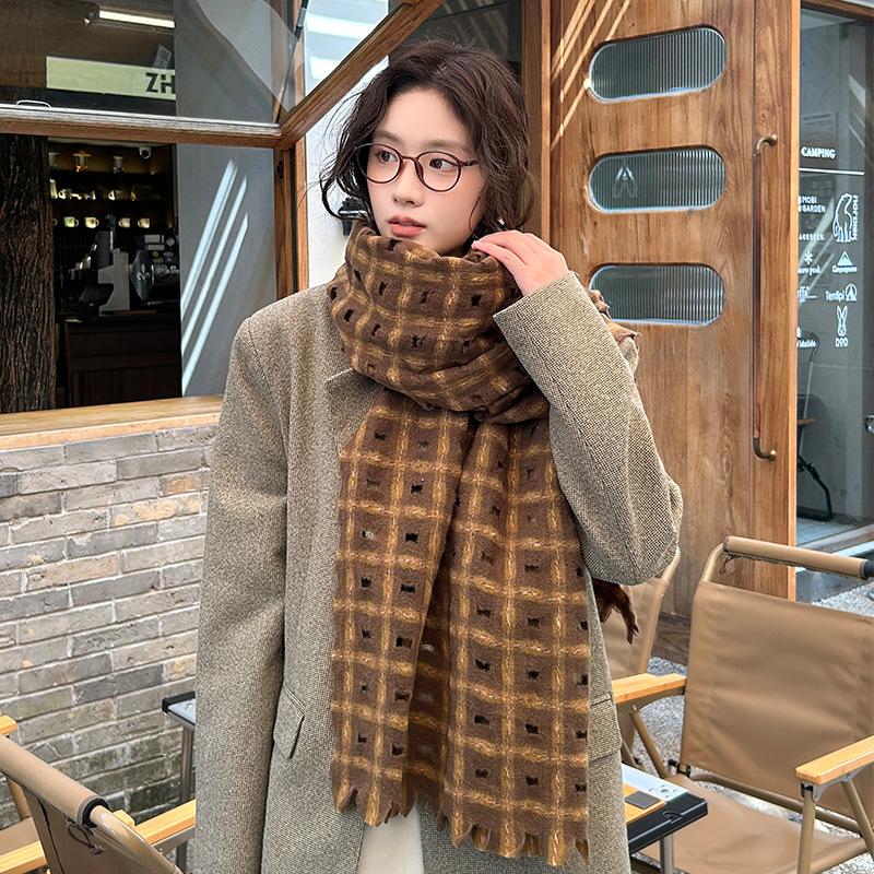 11 New Autumn and Winter Warm Scarf Female Mohair Lengthened and Thickened Scarf Atmosphere High-end Shawl Wholesale