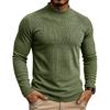 Men's Long Sleeve Stand Collar Knit Pullover Base Layer T-Shirt
