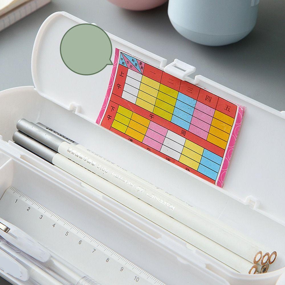 Mini Pencil Case Simple Pencil Pouch Plastic Stationery Storage Bag Student
