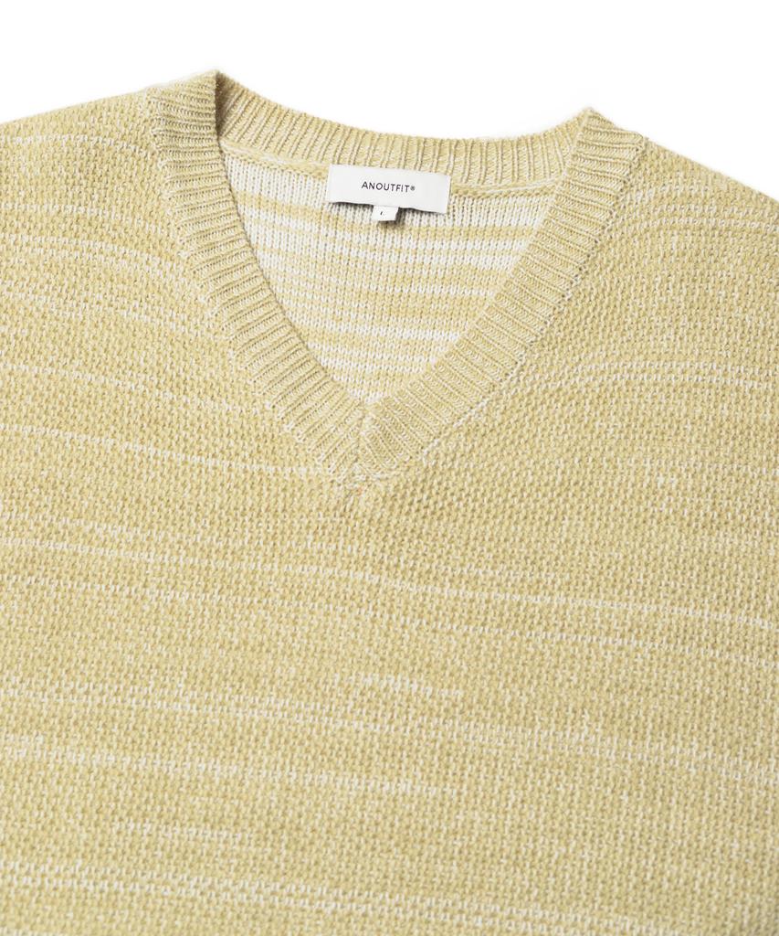 Aott Two-Tone Color Block Knit Vest Lime