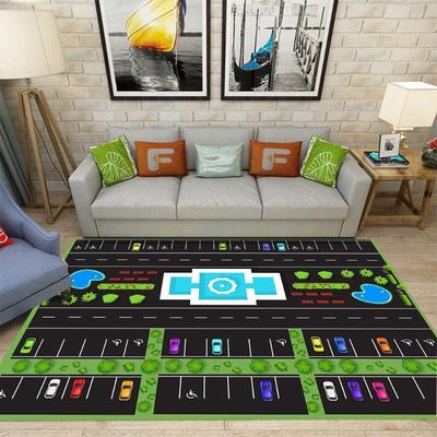 Urban Transportation Carpet Car Track Children's Game Rug Bedroom Living Room Anti Slip Floor Mat Home Decoration