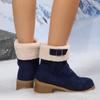 Damen -Gefütterte Stiefeletten mit Absatz, Winterstiefel für Kälte