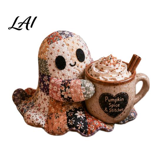 Gruseliges Geister-Nähprojekt Halloween Patchwork-Set Niedliche Puppen-DIY-Set mit vorgeschnittenen handgefertigten Materialien Stoffe Herbst-Feiertags-Bastelset für Geschenk Zuhause