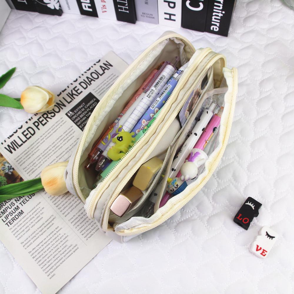 Large Capacity Transparent Pencil Bag With Seethrough Window For Students Gift