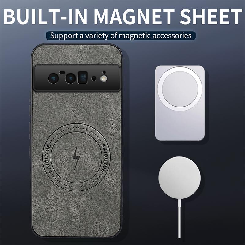 Dla Google Pixel 6 Pro /Pixel 6Pro/Pixel 6A Etui Proste Stylowe Magnetyczne Ssanie Luksusowa Skóra Przyjazna dla Skóry Odporne na Upadek Pokrowiec