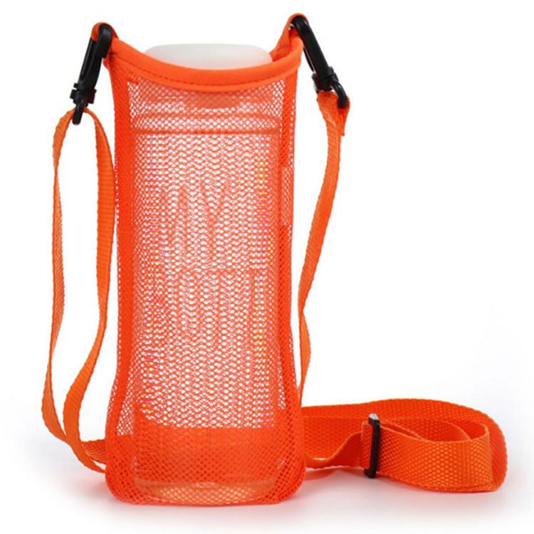 Water Bottle Holder Mesh Bottle Sling With Adjustable Shoulder Strap Kids Water Bottle Carrier Sleeve For Walking Outdoor Sports