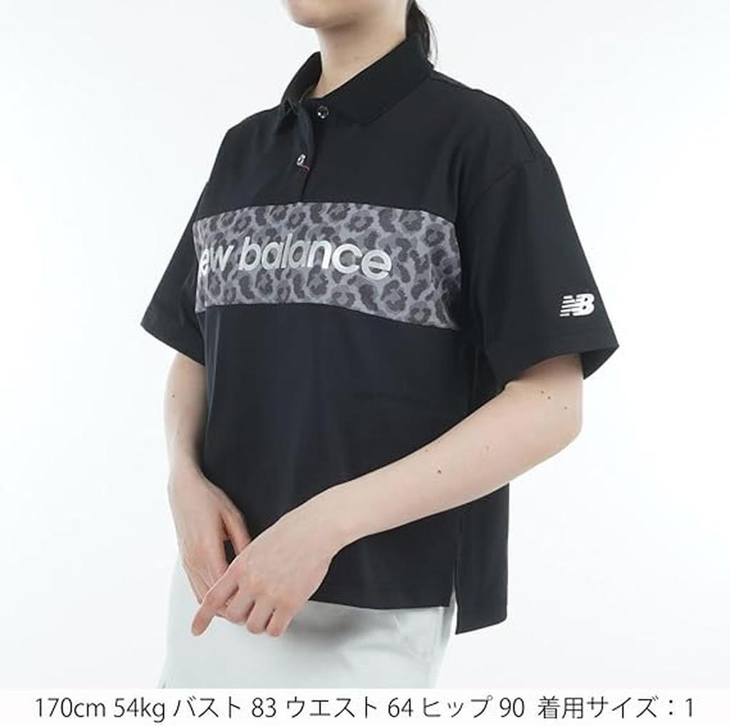 New Balance Short Sleeve Big Polo Shirt Quick Cool to the Size 1 Women's (Moisture Wicking, Drying, Touch) / 012-5160503 010_Black, [M]
