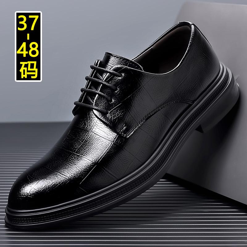 Fashion Fashion Big Size Black Wedding Shoes for Men 2025 Autumn New Designer Cow Leather Casual Shoes Male Lace Business Dress Shoe Man