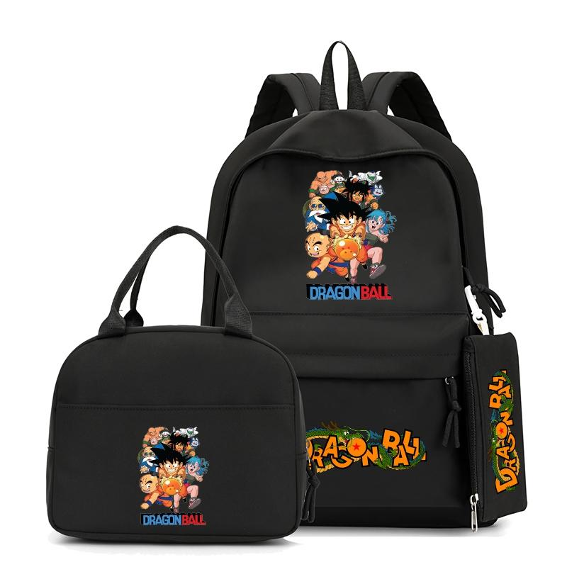 3Pcs/set Anime Dragon Ball Backpack with Lunch Bag for Girl Boy Back To School Bookbag Schoolbag Men Women Travel Bag Mochila
