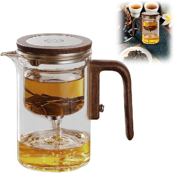 Enchanti Tea Pot, Witchcraft Magical Enchanted Glass Teapot with Strainer, Magnetic Filtration Pot with Handle, for Home, Gifting, Outdoor and Office