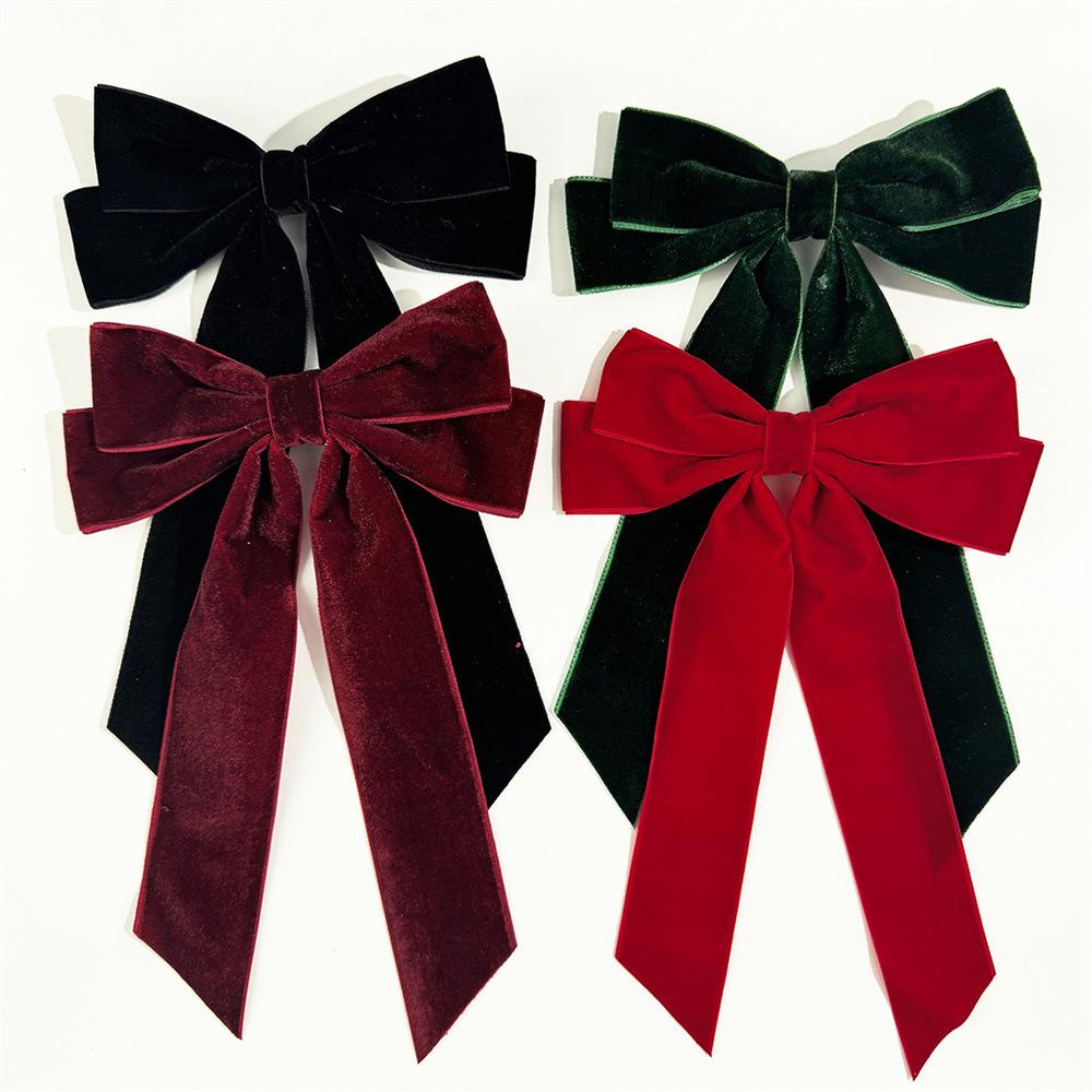 Winter Velvet Belt Double Bow Hairpin Hair Accessories Fashionable and Simple Versatile Princess Duck Bill Clip Hairpin