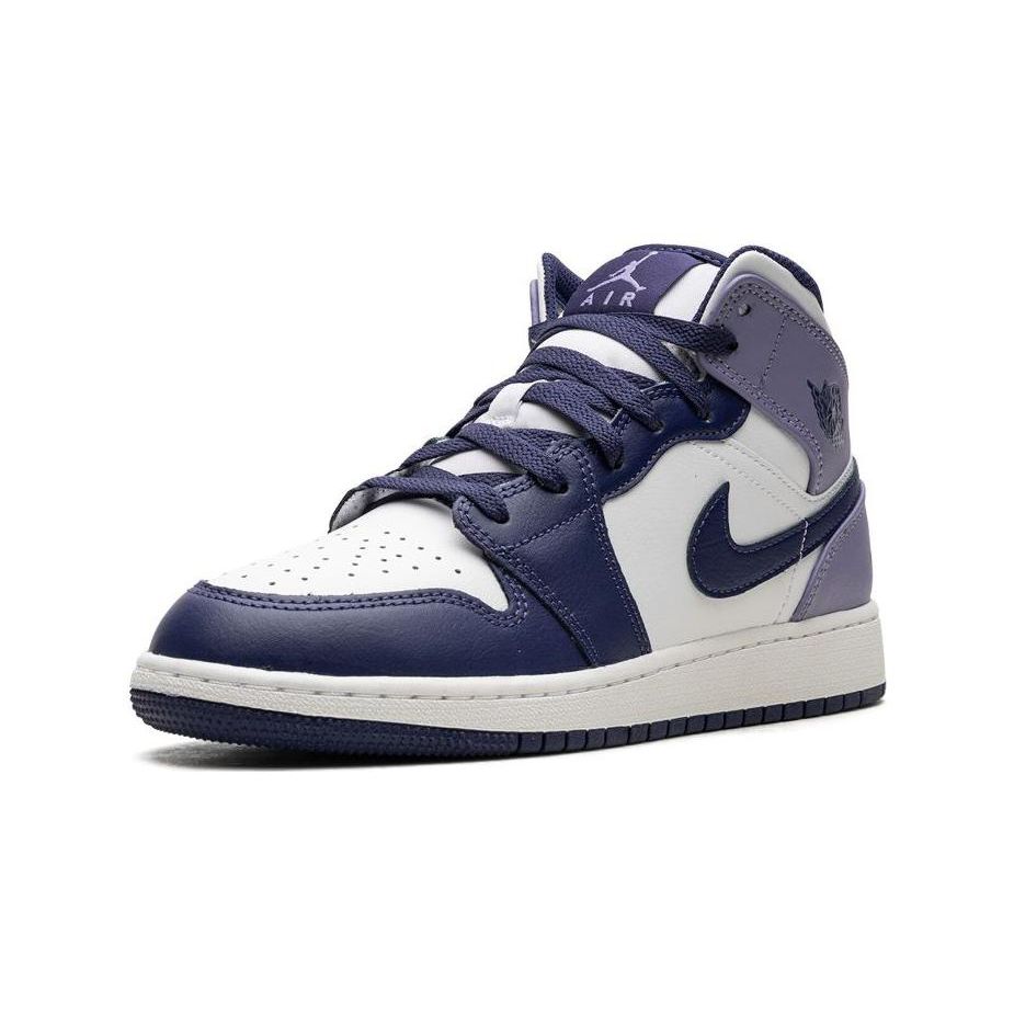 Air Jordan 1 Mid GS Sky J Purple Sneakers per Bambini Bianco Sky-J-Viola Chiaro DQ8423-515
