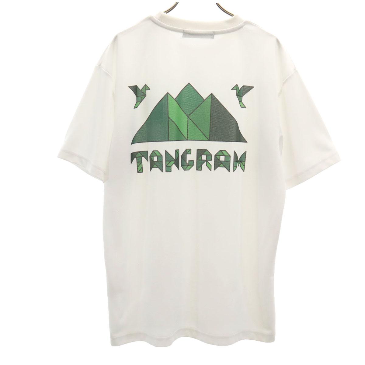 

TANGRAM Back logo Short sleeve mesh T-shirt L white Men s Used