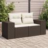 Vidaxl Garden Sofa With Cushions, 2-Seater, Brown, Poly Rattan