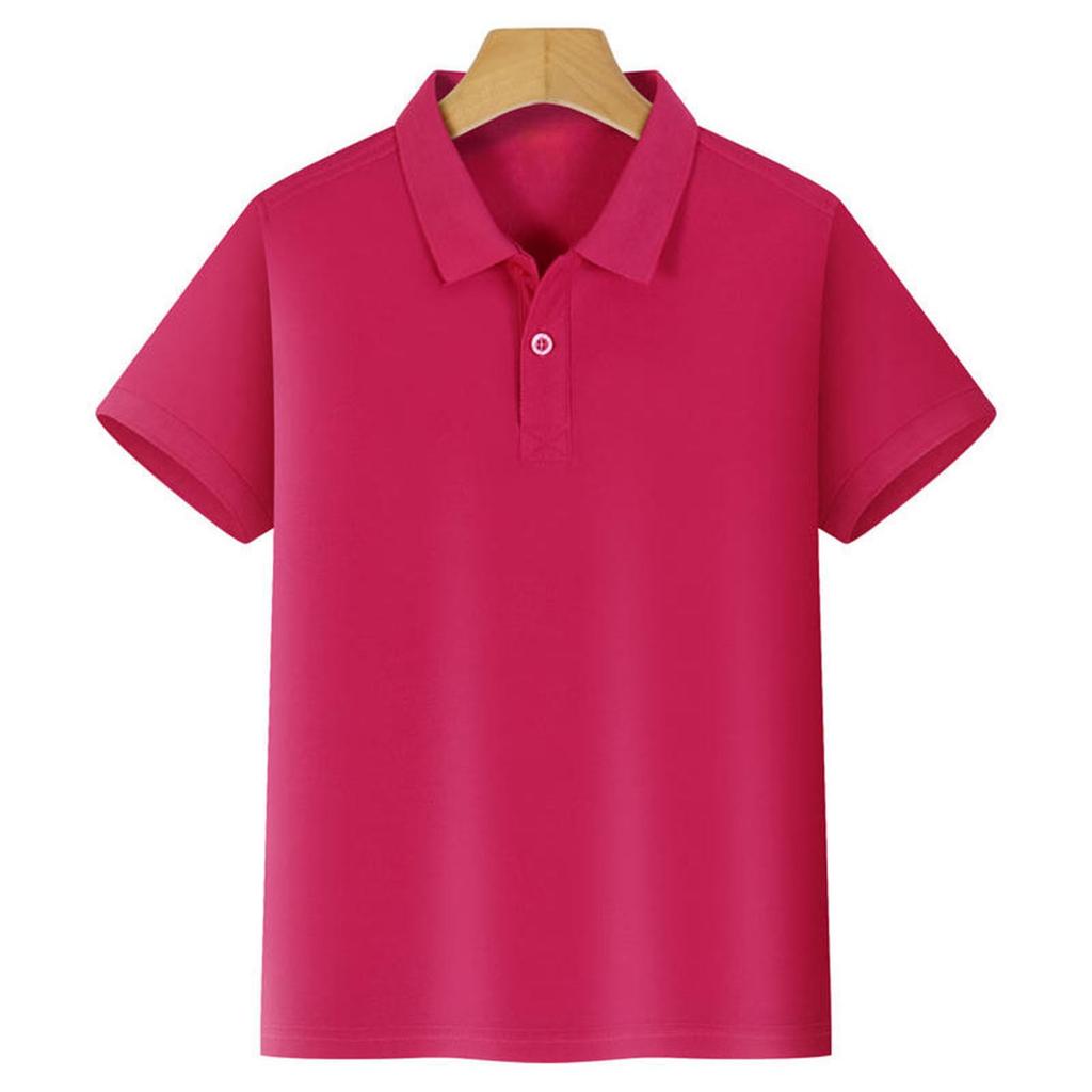 Children's Casual Polo Shirt Short Sleeve Loose Fit Solid Color Basic Tee Comfortable Lightweight Soft Fabric