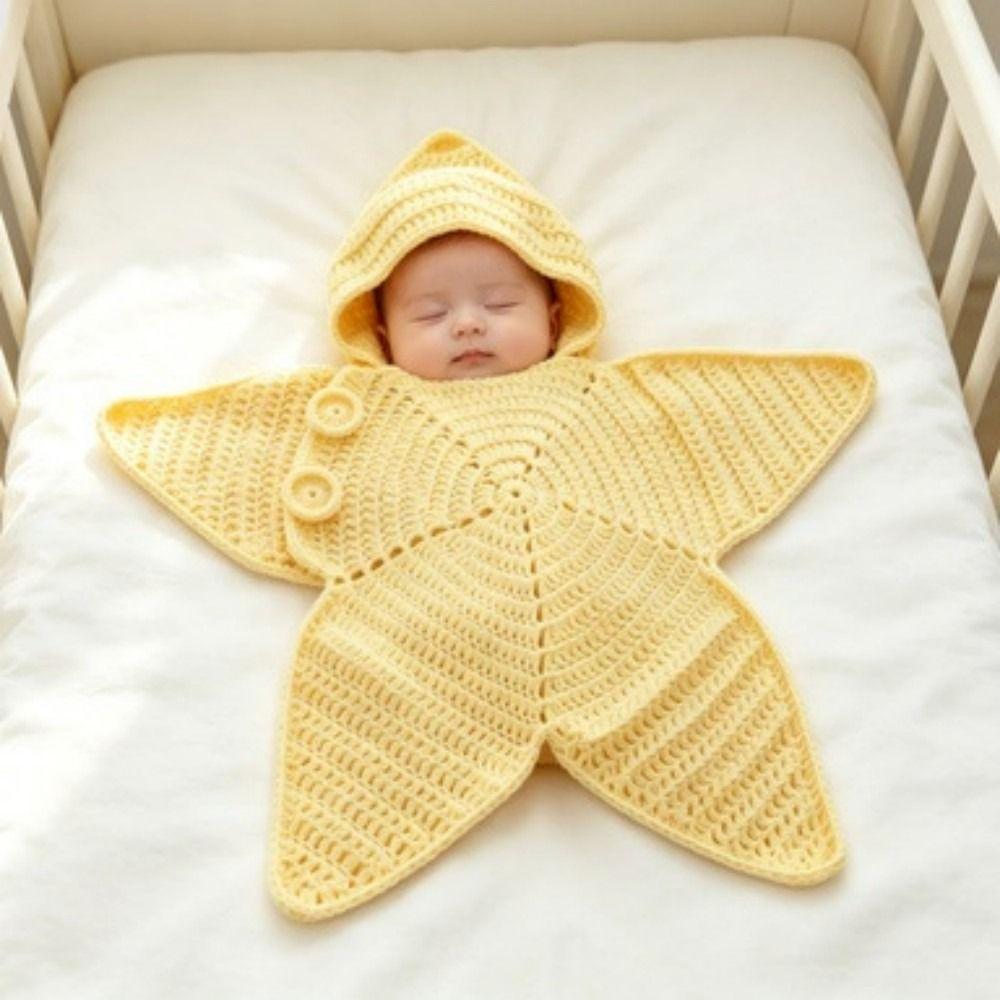 Hooded Design Seal Star Comfort Sleeping Bag Starfish Baby Swaddle For Boys and Girls