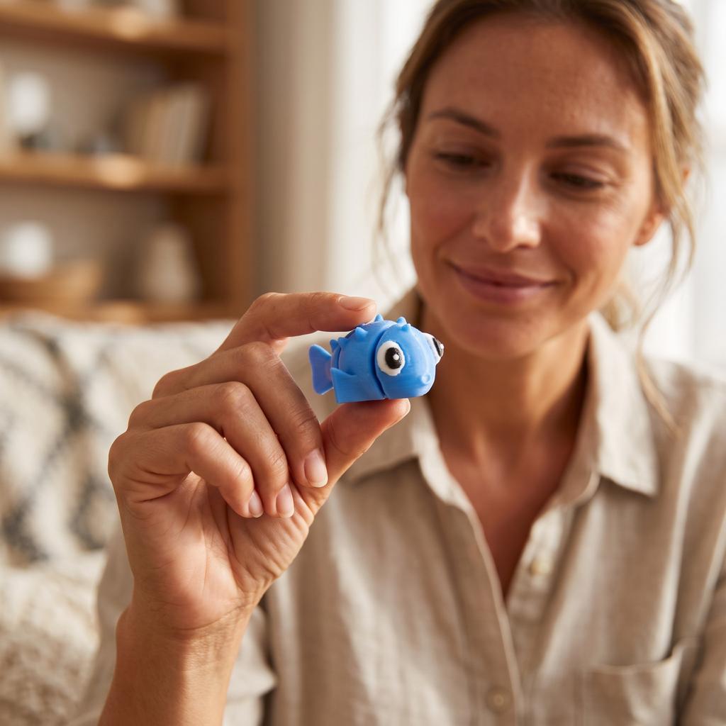 Articulated 3D Printed Animal Toy for Kids - Cute Pufferfish Figure