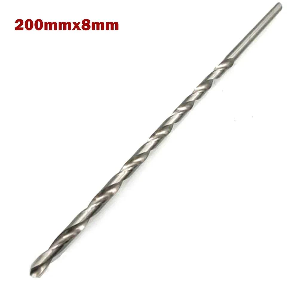 1 peça 200mm Brocas HSS Extra Longas Haste Reta Broca Helicoidal Para Perfuração de Metal Furadeira Elétrica 2-10mm Ferramenta Elétrica