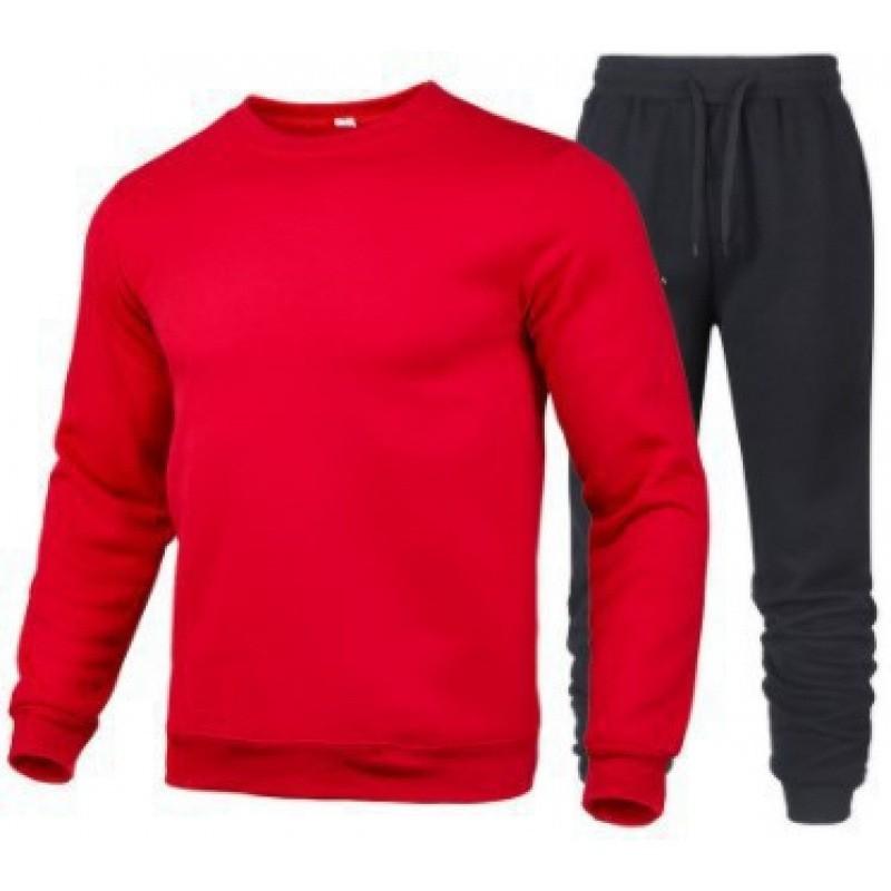 Mens Casual Sportswear Set Long Sleeve Hooded Top Full Length Pants Cotton Blend Comfort Fit