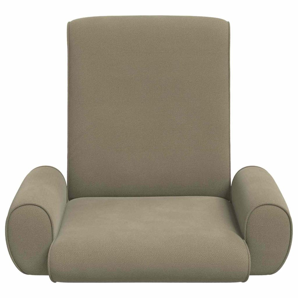 Adjustable Floor Chair Khaki Coarse Velvet