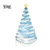 DIY Holiday Fabric Tree Decor Lighted Christmas Kit, Hanging Ornament Set Space Saving for Window Wall, Handmade Craft with LED Lights Luminous