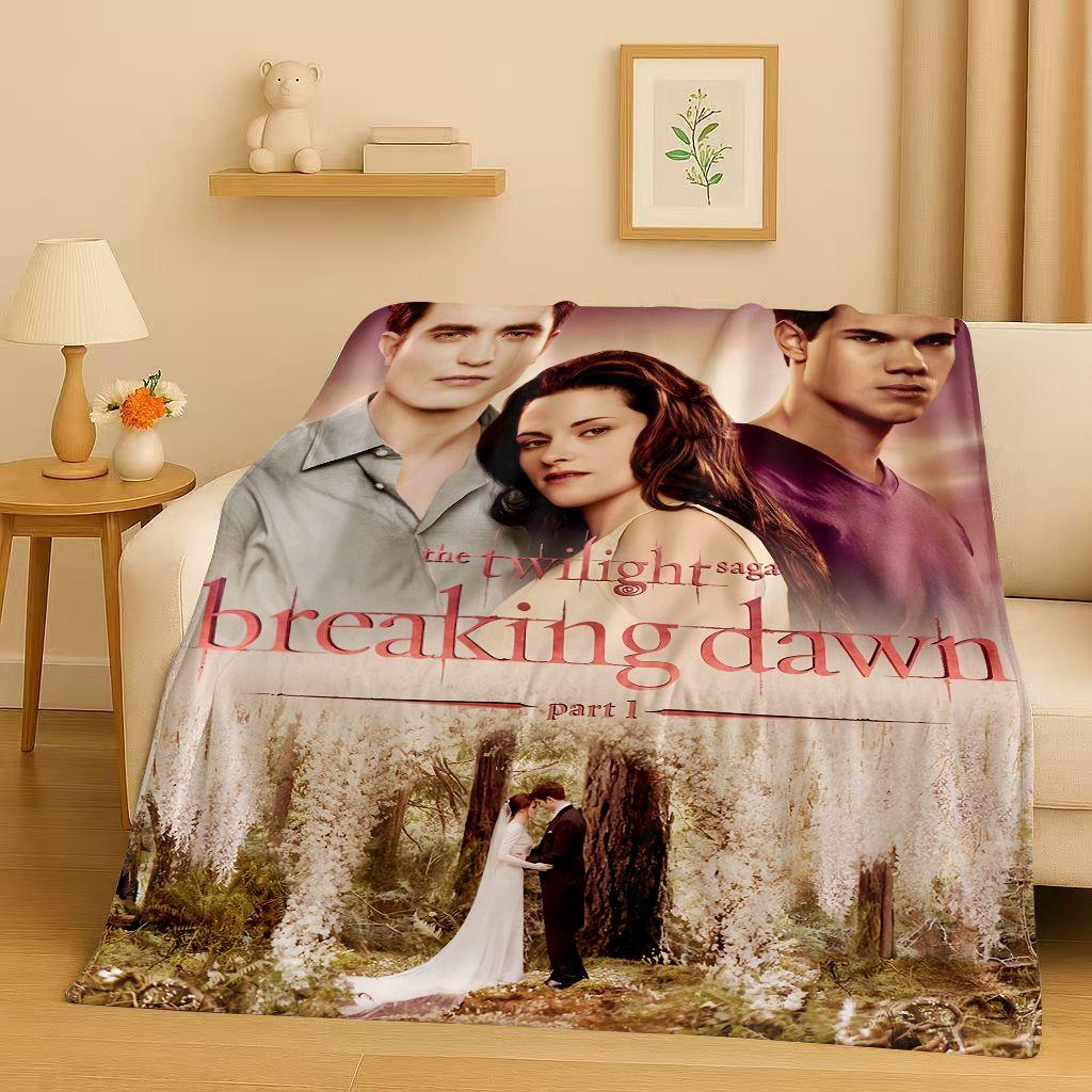 3D Twilight Saga Bella Edward Vampire Movie Flannel Blanket,Ultra Soft Warm Plush Throw for Home Bedroom Bed Sofa Cover Camping