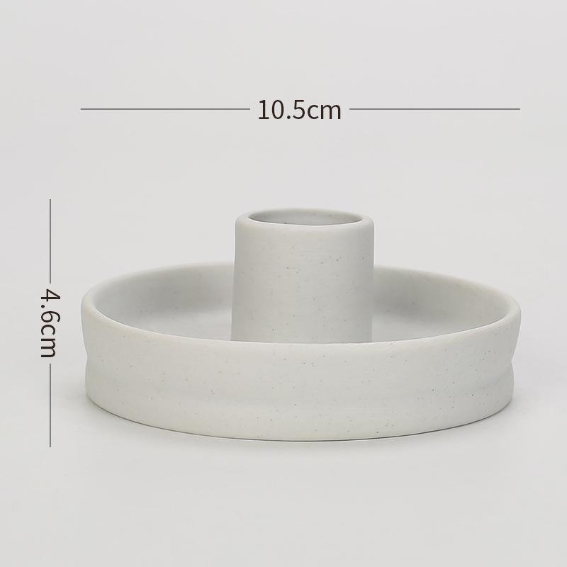 Nordic Ceramic Aroma Candle Holder Jewelry Dish - Unglazed Home Decor Ornament