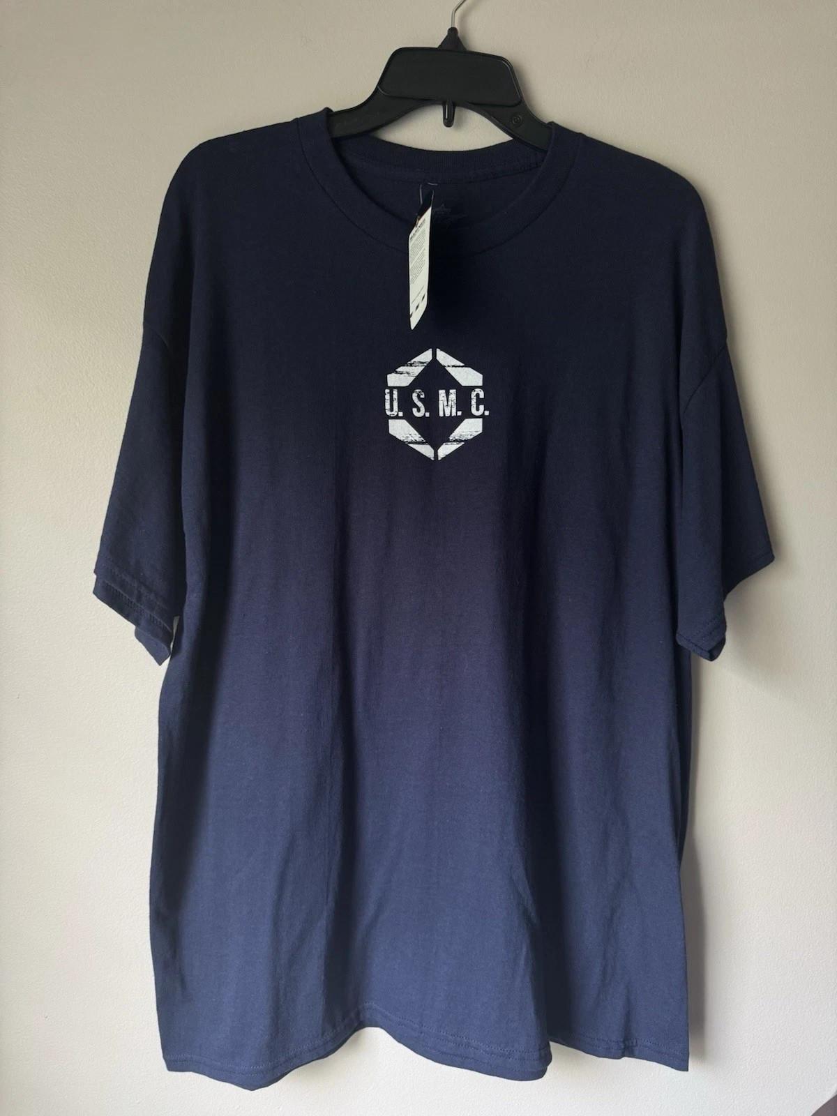 Marine Corps USMC Marines NWT Blue T Shirt Size XL Unisex T-Shirt XL