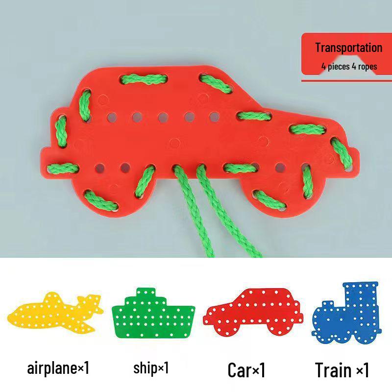 

Kids Educational Beading & Threading Toys - Animal & Fruit Pegboard Blocks for Finger Training & Building Fun