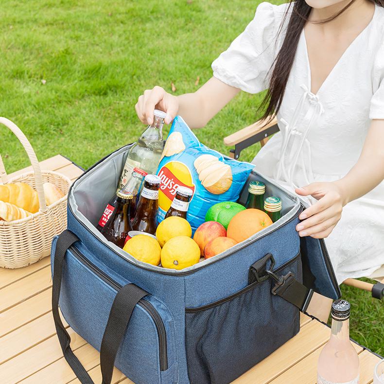 Large Insulated Cooler Bag, Waterproof Thermal Lunch Tote with Thick Aluminum Foil for Picnic & Car