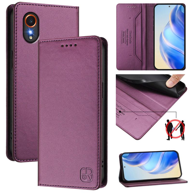 Luxury Leather Case For Samsung Galaxy XCover 4/XCover 4S/XCover 6Pro/XCover 7 RFID Blocking Card Slot Magnetic Attraction Stand Shockproof Flip Cover