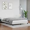 VidaXL Bed Frames with Headboard Slat Base Upholstered Bed Slat Frame Double Bed Adult Bedroom Interior White 347496